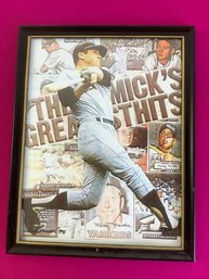 Framed Mickey Mantle Print -j