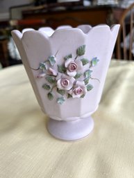 Lefton China Pale Pink Bisque Porcelain Planter