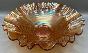 Ripple Carnival Glass Bowl