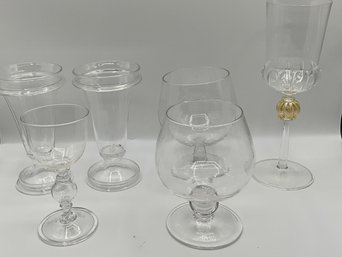 Lot Of Studio Mouth Blown Glass Drinking Glasses (Various Styles & Sizes)