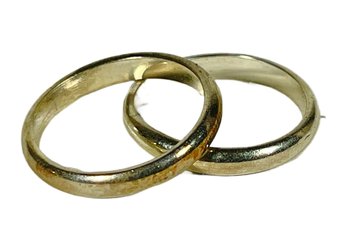 Pair Sterling Silver Band Rings About Size 7