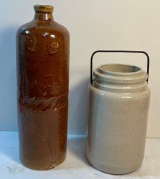 Two Glazed Ceramic Containers