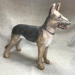 Very Nice Vintage Cast Iron German Shepherd Doorstop - Repainted At Some Point - Very Nice Piece - Wow !