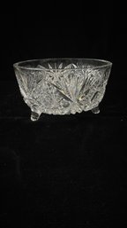 Footed Cut Glass Bowl