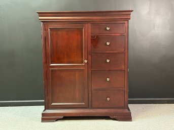 An Elegant Chest With Five Drawers & One Door