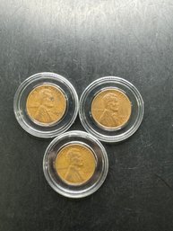 3 Wheat Pennies 1941, 1941-D, 1941-S