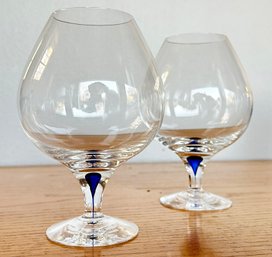 A Pair Of Gorgeous Art Crystal Brandy, Snifters By Orrefors