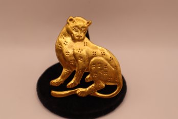 1985 Museum Of Modern Art 'MMA' Gold Tone Cheetah Pin