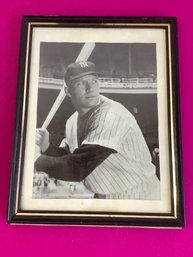 Black And White Mickey Mantle Print-J