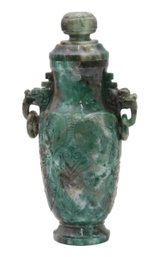 Nephrite Jade Urn With Top With Dragon Ring Handles  1022g/5110 Ct  In Original Box