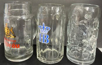 Lot Of Three Glass Mugs