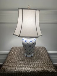 Porcelain Lamp With Small Blue Floral