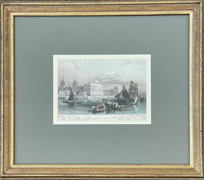 Greenwich Hospital, London Tombleson & Carter Print With Decorative Border, Framed