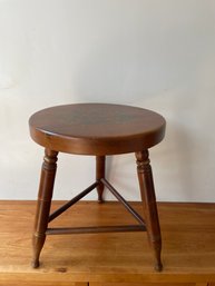 Hitchcock Stenciled Maple 3 Leg Short Stool