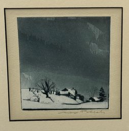 Bei Aussee Or Winter In Aussee Aquatint By Max Pollak