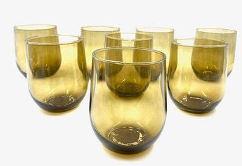 Set Of 8 Smokey Flash Glass Stemless Wine