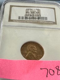 Lincoln Reverse Wheat  (1909-1958)  1936 1C  MS66 Rd