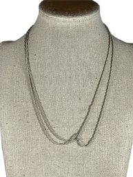 Heavy Sterling Silver Double Chain Necklace