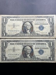 2 $1 Silver Certificates 1957-A, 1957-B