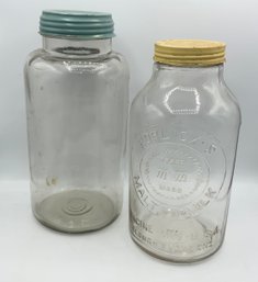 2 Vintage Jars With Lids ~ Horlicks Malted Milk & More ~  (A)