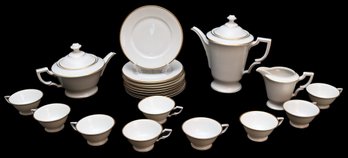 Hutschenreuther Selb LHS Bavaria White And Gold Porcelain China Set