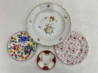 Lovely Floral Plates - Porcelain & Cloisonne (4)