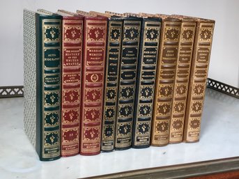 Wonderful Group Of Antique / Antique Style Leather Books - Nine (9) Books - Collectors Edition - Nice Colors