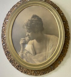 Antique Oval Frame With Portrait Of A Woman