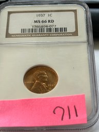 Lincoln Reverse Wheat  (1909-1958)  1937 1C MS66 RD