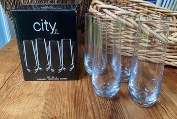 City Chic Set Of 4 Stemless Champagne Flutes