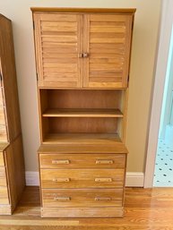 Two Piece A Brandt Ranch Oak Dresser With Book Shelf Top