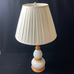 Orange And Milk Glass Hob Nail Table Lamp