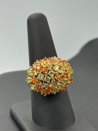 Massive Multi Colored Stones & Sterling Silver Cocktail Ring