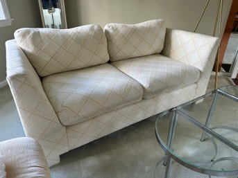 Custom Made By Classic Gallery Cream And Beige Love Seat Sofa 1 Of 3