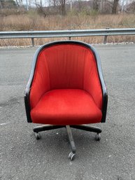 Mid-century Upholstered Office Chair On Casters