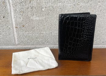 Bally Small Black Alligator Wallet With Dust Bag- Lot A