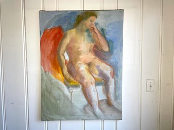 Seated Pondering Nude Figure