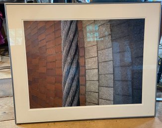 Large Photograph Print Of Cable And Bricks 40x32 Matted Framed Glass