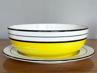 An Italian Ceramic Pasta Serving Bowl And Under-plate By Tiffany And Co.
