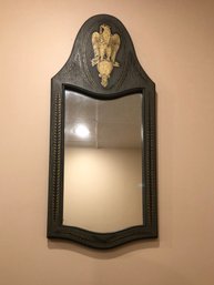 Vintage  Looking Federal Style Mirror With Green And Gold Accents - In Excellent Condition