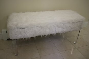 White Stylish Upholstered Storage Bench