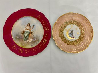 Two 19th C. Hand Painted French Porcelain Plates (2)