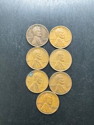 7 Wheat Pennies 1930, 1934, 1935, 1936, 1937, 1938, 1939