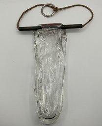 Clear Studio Glass & Metal Hanging Sculpture