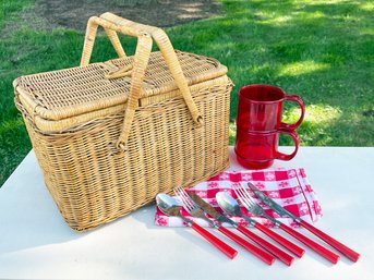 A Picnic Basket And Service For Two