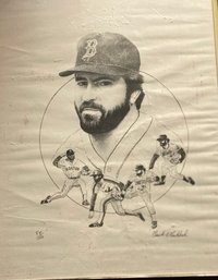 Boston Red Sox Pitcher Jeff Reardon  By Frank Packlick Signed And Numbered