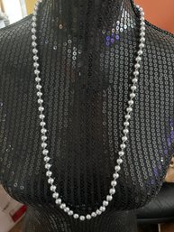 Long Black Akoya Pearl Necklace