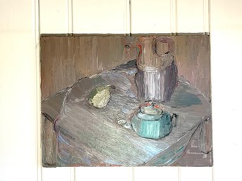 Grey Tonal Still Life With Thick Brush Strokes