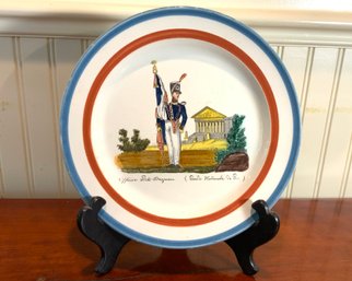 Antique French Creil Plate With Soldier