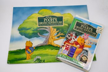 4 Winnie The Pooh Grand Adventure Exclusive Lithograph And VCR Tape Both Sealed